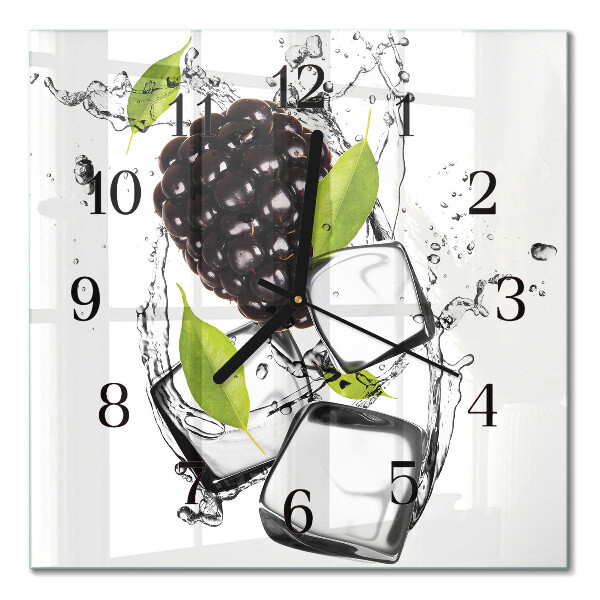 Wanduhr mit motiv quadratisch Brombeere