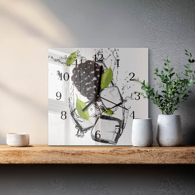 Wanduhr mit motiv quadratisch Brombeere