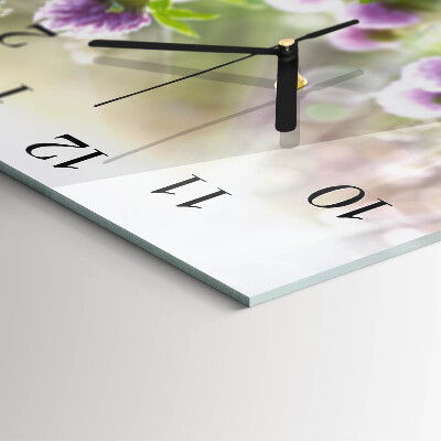 Quadratische wanduhr Blumen