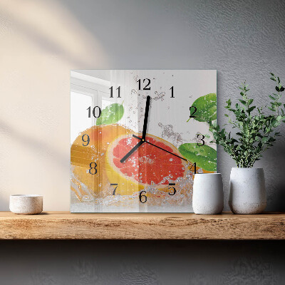 Moderne wanduhr quadratisch Grapefruit
