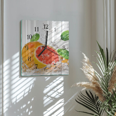 Moderne wanduhr quadratisch Grapefruit