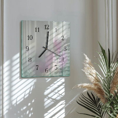 Quadratische wanduhr Blumen
