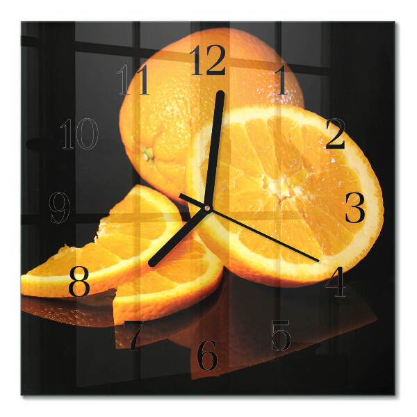 Quadratische wanduhr Orangen