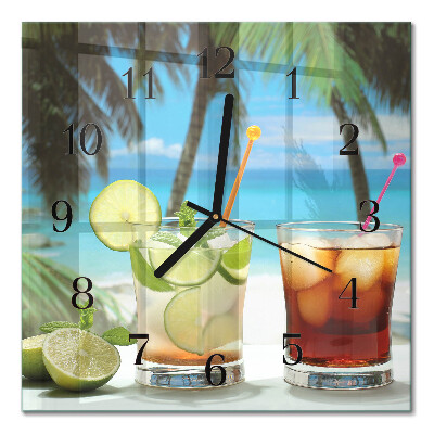 Moderne wanduhr quadratisch Cocktail