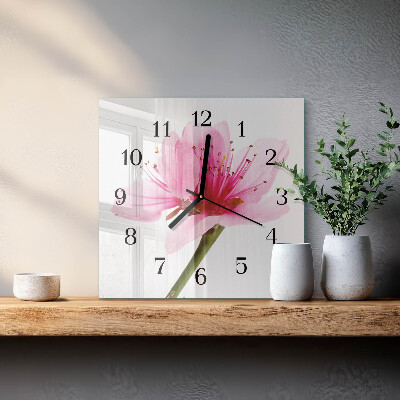Moderne wanduhr quadratisch Blume