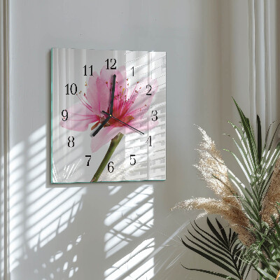 Moderne wanduhr quadratisch Blume
