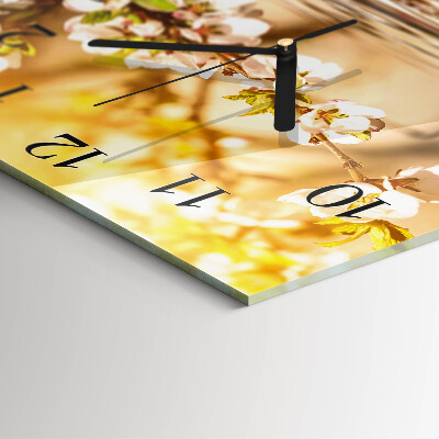 Quadratische wanduhr Blumen