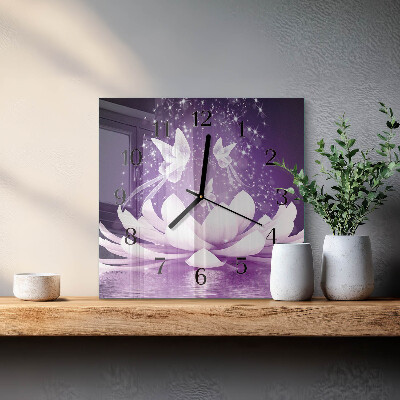 Wanduhr mit motiv quadratisch Blume