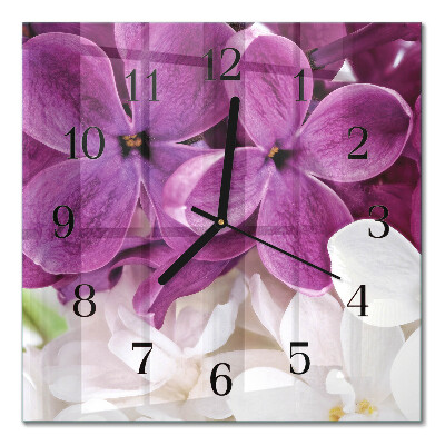 Quadratische wanduhr modern Blumen