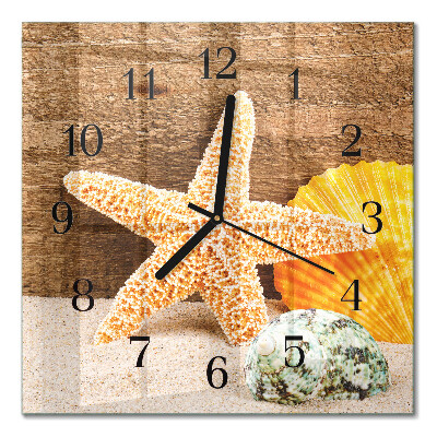 Quadratische wanduhr Seestern