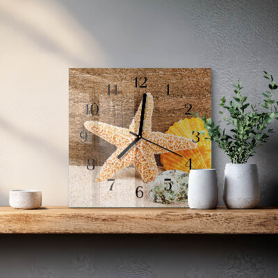Quadratische wanduhr Seestern