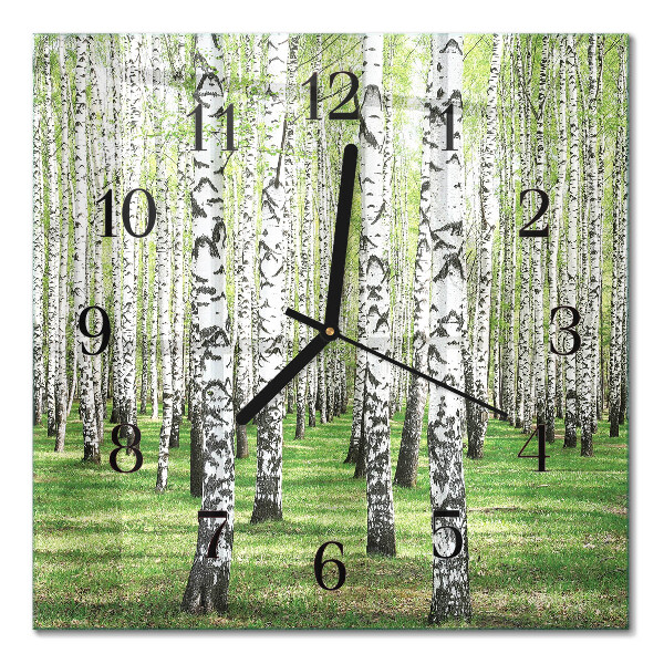 Moderne wanduhr quadratisch Birke