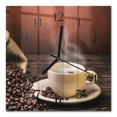 Wanduhr mit motiv quadratisch Kaffee