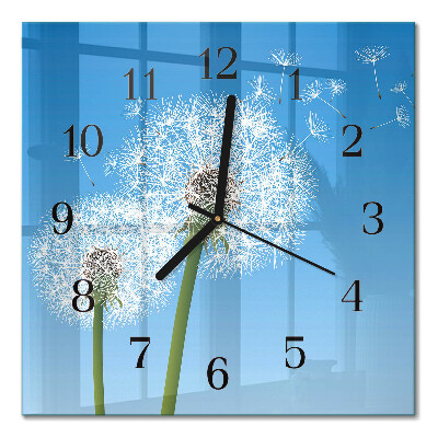 Quadratische wanduhr Löwenzahn