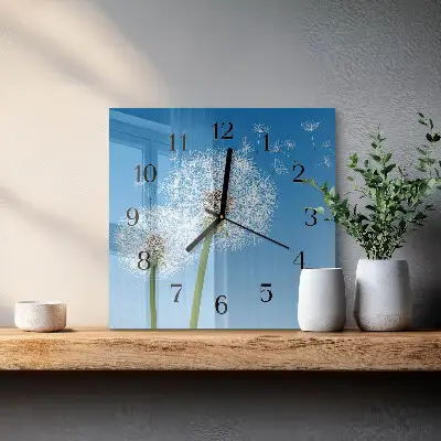 Quadratische wanduhr Löwenzahn