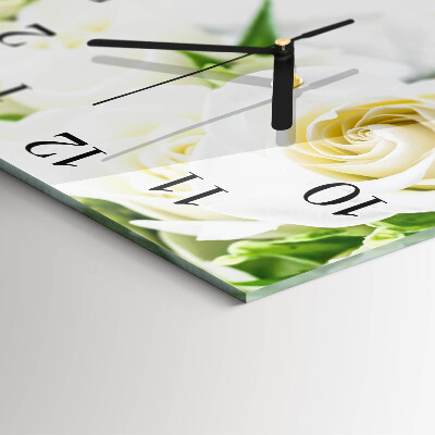 Moderne wanduhr quadratisch Rosen