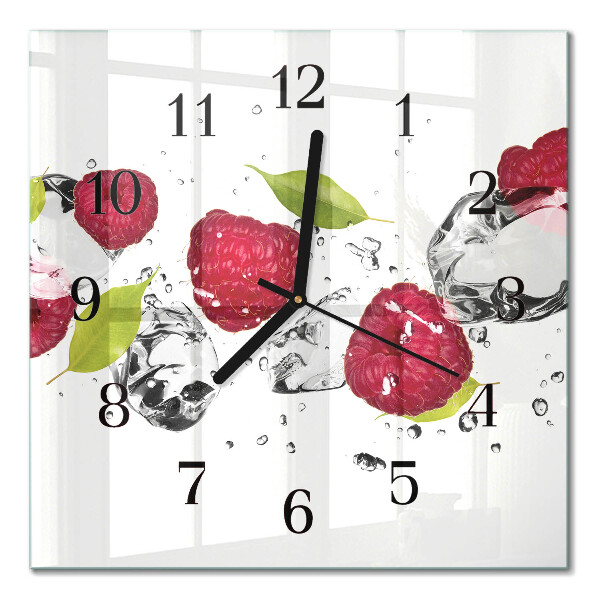 Wanduhr mit motiv quadratisch Himbeeren