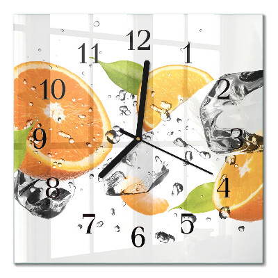 Glasuhr quadratisch Orangen