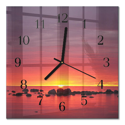 Moderne wanduhr quadratisch Sonnenuntergang