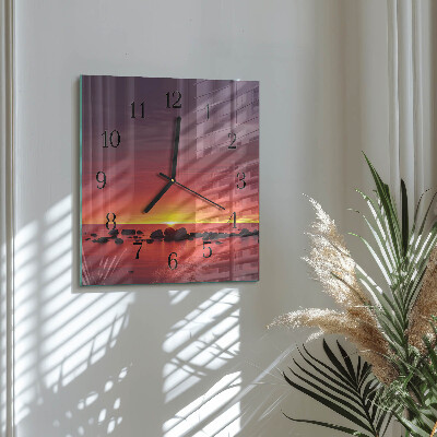 Moderne wanduhr quadratisch Sonnenuntergang