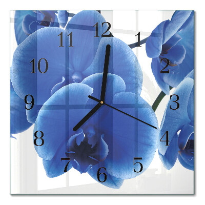 Quadratische wanduhr Orchidee