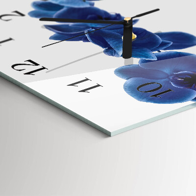 Moderne wanduhr quadratisch Orchidee