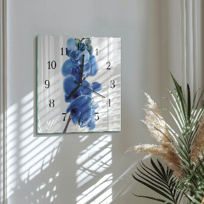 Wanduhr mit motiv quadratisch Orchidee