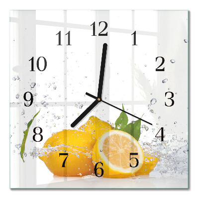 Wanduhr mit motiv quadratisch Zitronen