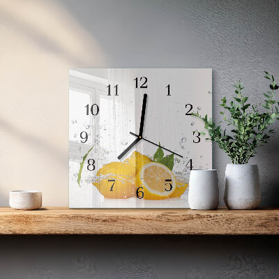 Wanduhr mit motiv quadratisch Zitronen