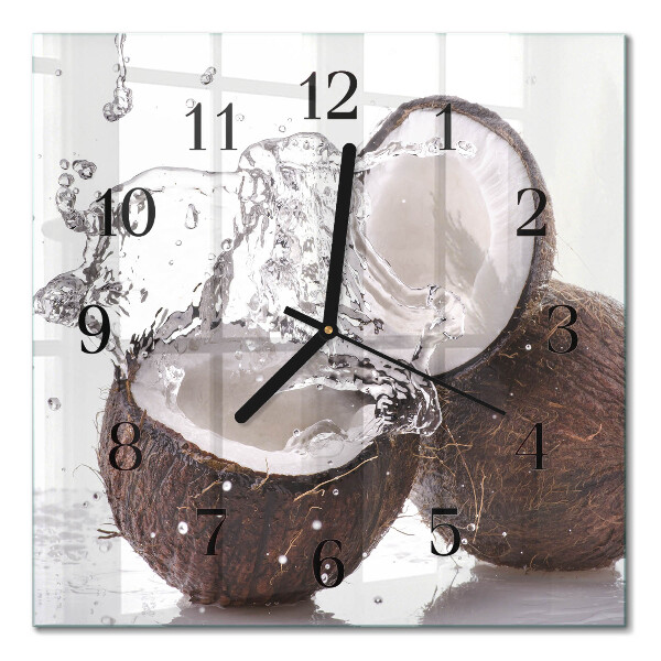 Wanduhr mit motiv quadratisch Kokosnüsse