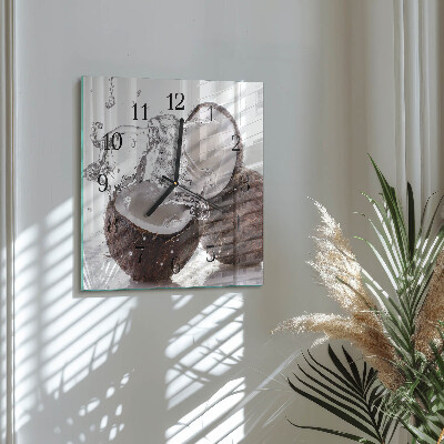 Wanduhr mit motiv quadratisch Kokosnüsse