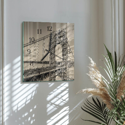 Quadratische wanduhr modern Golden Gate