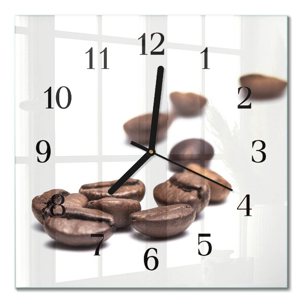 Moderne wanduhr quadratisch Kaffeebohnen