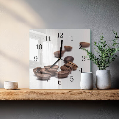 Moderne wanduhr quadratisch Kaffeebohnen