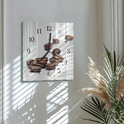 Moderne wanduhr quadratisch Kaffeebohnen