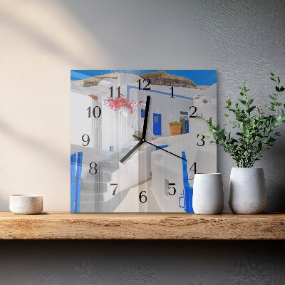 Quadratische wanduhr Santorini