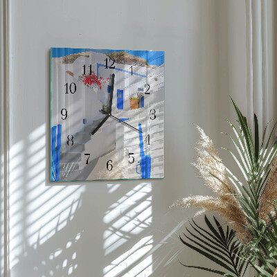 Quadratische wanduhr Santorini