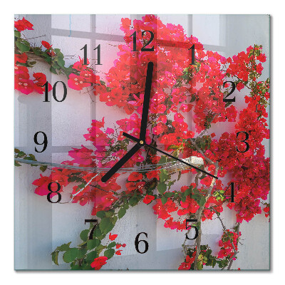 Wanduhr mit motiv quadratisch Blumen