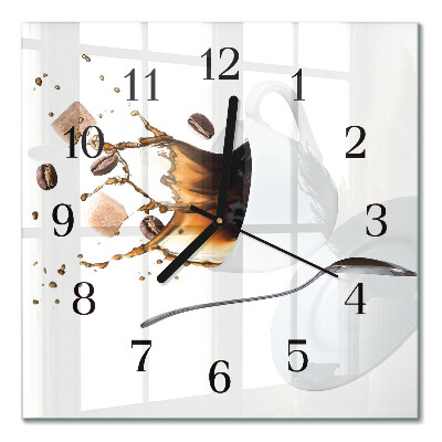 Quadratische wanduhr Becher