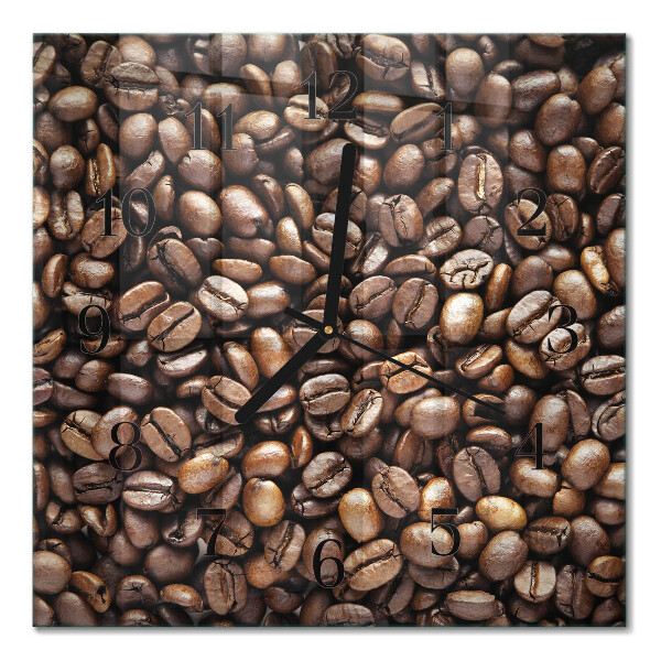 Wanduhr mit motiv quadratisch Kaffeebohnen