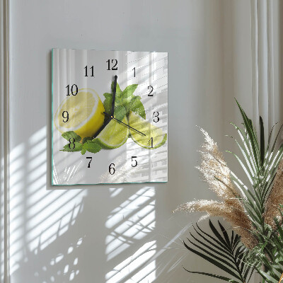 Glasuhr quadratisch Limettenminze