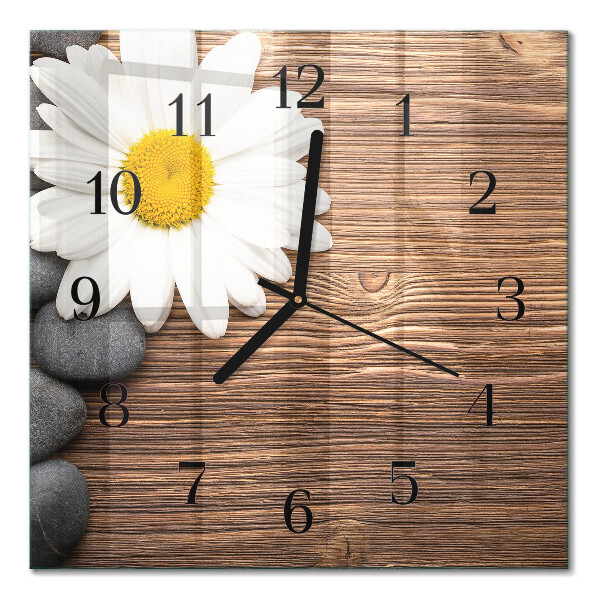 Moderne wanduhr quadratisch Gänseblümchen