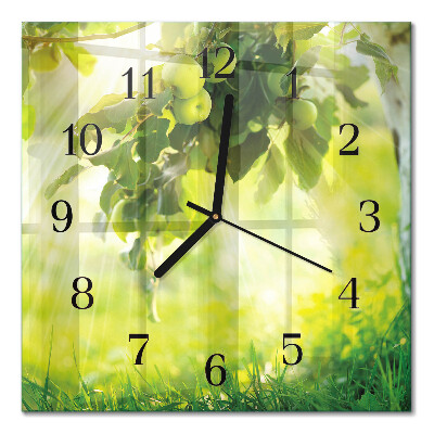 Moderne wanduhr quadratisch Apfelbaum