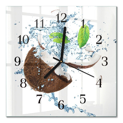 Quadratische wanduhr modern Kokosnuss