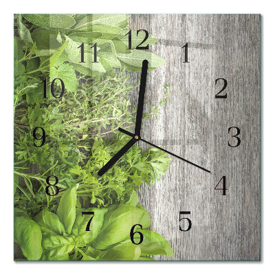 Wanduhr mit motiv quadratisch Kräuter