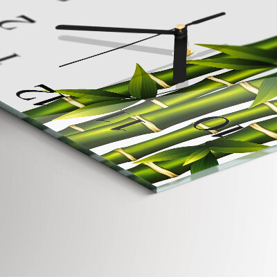 Quadratische wanduhr Bambus