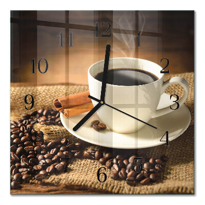 Wanduhr mit motiv quadratisch Kaffee