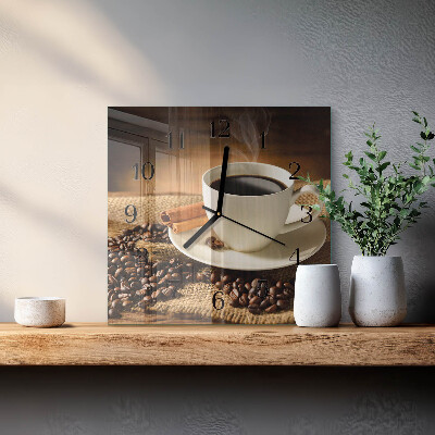 Wanduhr mit motiv quadratisch Kaffee
