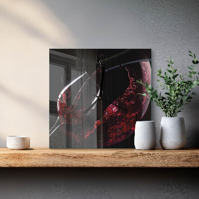 Moderne wanduhr quadratisch Wein