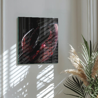 Moderne wanduhr quadratisch Wein
